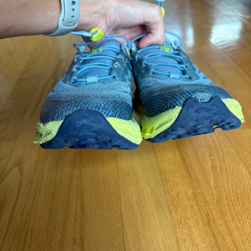 Hoka Men's Blue and Lime Green Running Sneakers - Picture 9 of 12